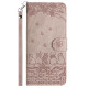 For iPhone 7 / 8 / SE 2020 / SE 2022 Cat Embossing Pattern Leather Phone Case with Lanyard(Grey)