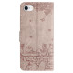 For iPhone 7 / 8 / SE 2020 / SE 2022 Cat Embossing Pattern Leather Phone Case with Lanyard(Grey)