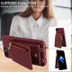 For iPhone SE 2022/ 7 / 8 Crossbody Lanyard Zipper Wallet Leather Phone Case(Wine Red)