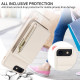 For iPhone SE 2022/ 7 / 8 Crossbody Lanyard Zipper Wallet Leather Phone Case(Beige)