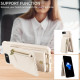 For iPhone SE 2022/ 7 / 8 Crossbody Lanyard Zipper Wallet Leather Phone Case(Beige)