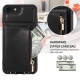 For iPhone SE 2022/ 7 / 8 Crossbody Lanyard Zipper Wallet Leather Phone Case(Black)