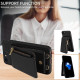 For iPhone SE 2022/ 7 / 8 Crossbody Lanyard Zipper Wallet Leather Phone Case(Black)