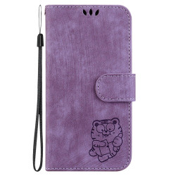 For iPhone 7 / 8 / SE 2022 / 2020 Little Tiger Embossed Leather Phone Case(Purple)