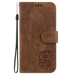 For iPhone 7 / 8 / SE 2022 / 2020 Little Tiger Embossed Leather Phone Case(Brown)