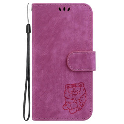 For iPhone 7 / 8 / SE 2022 / 2020 Little Tiger Embossed Leather Phone Case(Rose Red)