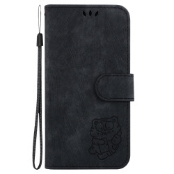 For iPhone 7 / 8 / SE 2022 / 2020 Little Tiger Embossed Leather Phone Case(Black)