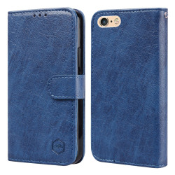For iPhone 6 / 7 / 8 / SE 2022 Skin Feeling Oil Leather Texture PU + TPU Phone Case(Dark Blue)