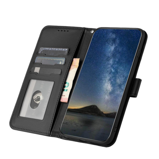For iPhone 6 / 7 / 8 / SE 2020 Datura Flower Embossed Flip Leather Phone Case(Black)