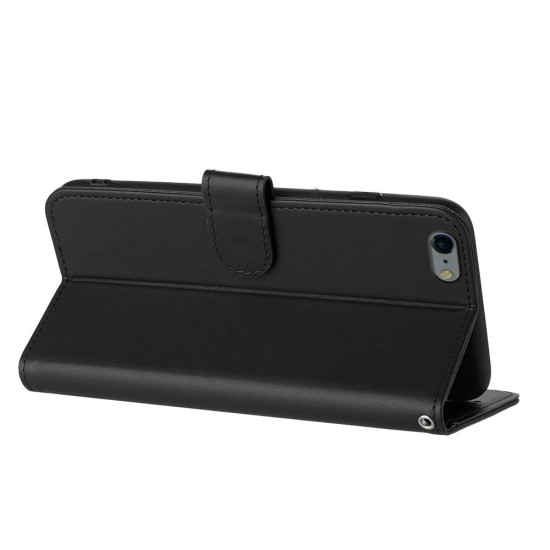 For iPhone 6 / 7 / 8 / SE 2020 Datura Flower Embossed Flip Leather Phone Case(Black)