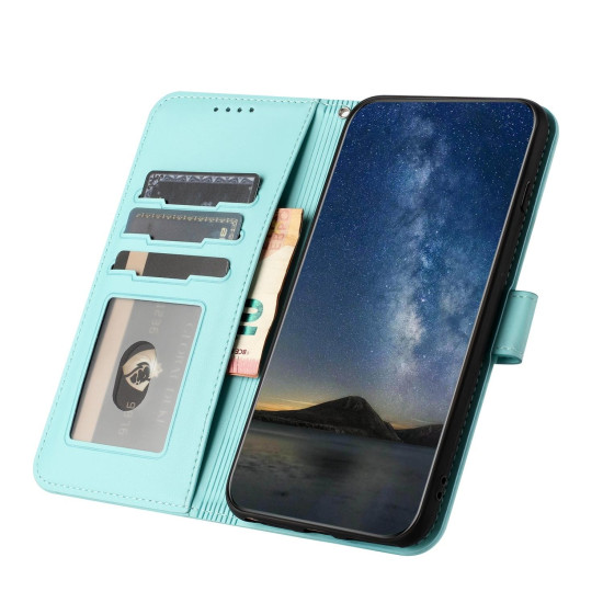 For iPhone 6 / 7 / 8 / SE 2020 Datura Flower Embossed Flip Leather Phone Case(Light blue)