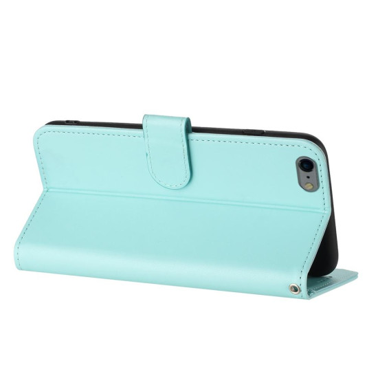 For iPhone 6 / 7 / 8 / SE 2020 Datura Flower Embossed Flip Leather Phone Case(Light blue)