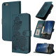For iPhone 6 / 7 / 8 / SE 2020 Datura Flower Embossed Flip Leather Phone Case(Dark Green)