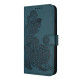 For iPhone 6 / 7 / 8 / SE 2020 Datura Flower Embossed Flip Leather Phone Case(Dark Green)
