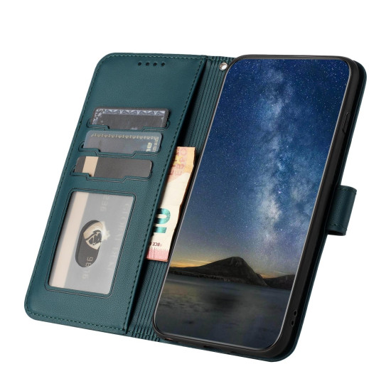 For iPhone 6 / 7 / 8 / SE 2020 Datura Flower Embossed Flip Leather Phone Case(Dark Green)