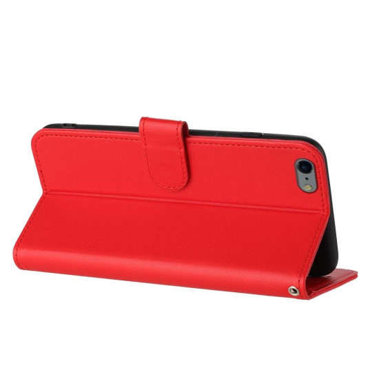 For iPhone 6 / 7 / 8 / SE 2020 Datura Flower Embossed Flip Leather Phone Case(Red)