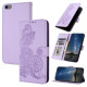 For iPhone 6 / 7 / 8 / SE 2020 Datura Flower Embossed Flip Leather Phone Case(Purple)