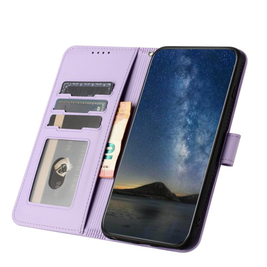 For iPhone 6 / 7 / 8 / SE 2020 Datura Flower Embossed Flip Leather Phone Case(Purple)