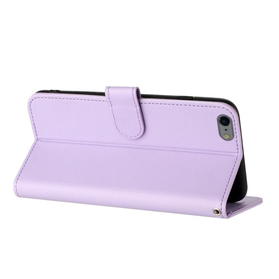For iPhone 6 / 7 / 8 / SE 2020 Datura Flower Embossed Flip Leather Phone Case(Purple)