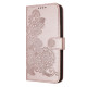For iPhone 6 / 7 / 8 / SE 2020 Datura Flower Embossed Flip Leather Phone Case(Rose Gold)