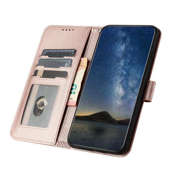 For iPhone 6 / 7 / 8 / SE 2020 Datura Flower Embossed Flip Leather Phone Case(Rose Gold)