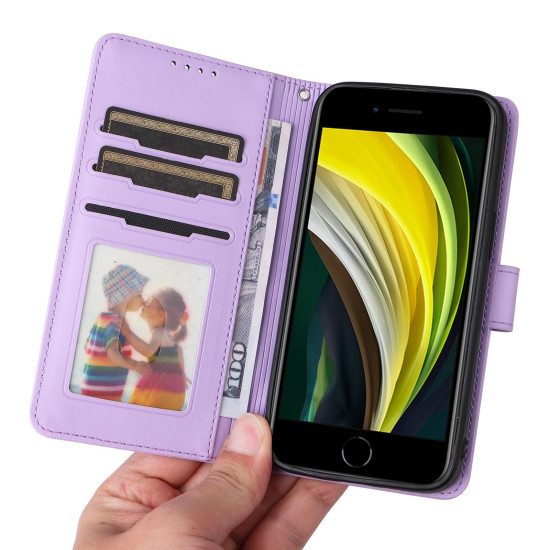 For iPhone 6 / 7 / 8 BETOPNICE BN-005 2 in 1 Detachable Imitate Genuine Leather Phone Case(Light Purple)