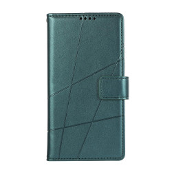 For iPhone SE 2022 / SE 2020 PU Genuine Leather Texture Embossed Line Phone Case(Green)