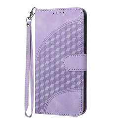 For iPhone SE 2022/SE 2020/6/7/8 YX0060 Elephant Head Embossed Phone Leather Case with Lanyard(Light Purple)