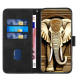 For iPhone SE 2022/SE 2020/6/7/8 YX0060 Elephant Head Embossed Phone Leather Case with Lanyard(Black)