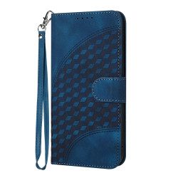 For iPhone SE 2022/SE 2020/6/7/8 YX0060 Elephant Head Embossed Phone Leather Case with Lanyard(Royal Blue)
