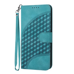 For iPhone SE 2022/SE 2020/6/7/8 YX0060 Elephant Head Embossed Phone Leather Case with Lanyard(Light Blue)
