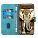 For iPhone SE 2022/SE 2020/6/7/8 YX0060 Elephant Head Embossed Phone Leather Case with Lanyard(Light Blue)