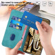 For iPhone SE 2022/SE 2020/6/7/8 YX0060 Elephant Head Embossed Phone Leather Case with Lanyard(Light Blue)