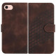 For iPhone SE 2022/SE 2020/6/7/8 YX0060 Elephant Head Embossed Phone Leather Case with Lanyard(Coffee)