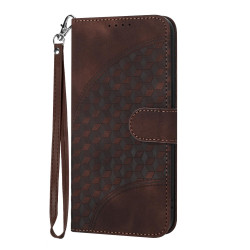 For iPhone SE 2022/SE 2020/6/7/8 YX0060 Elephant Head Embossed Phone Leather Case with Lanyard(Coffee)