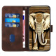 For iPhone SE 2022/SE 2020/6/7/8 YX0060 Elephant Head Embossed Phone Leather Case with Lanyard(Coffee)