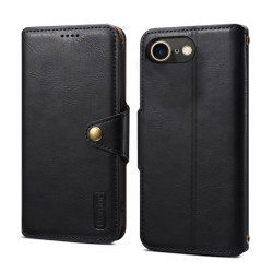 For iPhone SE 2022/SE 2020/6/7/8 Denior Cowhide Texture Wallet Style Leather Phone Case(Black)