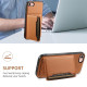 For iPhone SE 2022/2020/8/7 Denior Cowhide Texture Leather MagSafe Detachable Wallet Phone Case(Khaki)