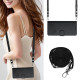 For iPhone SE 2022/SE 2020/6/7/8 Cat Rat Embossed Pattern RFID Leather Phone Case with Lanyard(Black)