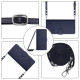 For iPhone SE 2022/SE 2020/6/7/8 Cat Rat Embossed Pattern RFID Leather Phone Case with Lanyard(Blue)