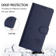 For iPhone SE 2022/SE 2020/6/7/8 Cat Rat Embossed Pattern RFID Leather Phone Case with Lanyard(Blue)