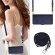 For iPhone SE 2022/SE 2020/6/7/8 Cat Rat Embossed Pattern RFID Leather Phone Case with Lanyard(Blue)