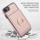 For iPhone SE 2022/SE 2020/6/7/8 RFID Anti-theft Card Ring Holder Phone Case(Rose Gold)