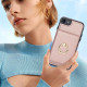 For iPhone SE 2022/SE 2020/6/7/8 RFID Anti-theft Card Ring Holder Phone Case(Rose Gold)