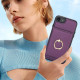 For iPhone SE 2022/SE 2020/6/7/8 RFID Anti-theft Card Ring Holder Phone Case(Dark Purple)