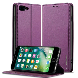 For iPhone 7 / 8 / SE 2020 LC.IMEEKE L1 Series Frosted Fine Texture PU Phone Case(Purple)