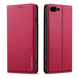 For iPhone 7 / 8 / SE 2020 LC.IMEEKE L1 Series Frosted Fine Texture PU Phone Case(Red)