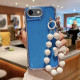 For iPhone 6 / 7 / 8 / SE 2020 TPU + PC + Glitter Sequins Full Coverage Phone Case with Bracelet(Blue)