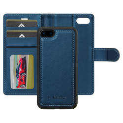 For iPhone 7 / 8 / SE 2020 2022 LC.IMEEKE L2 Series Detachable Magsafe PU Phone Case with Lanyard(Blue)