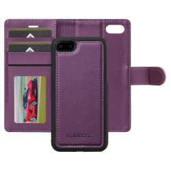 For iPhone 7 / 8 / SE 2020 2022 LC.IMEEKE L2 Series Detachable Magsafe PU Phone Case with Lanyard(Purple)